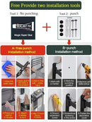 Axyaa Black Aluminum Towel Rack Holder 40-60CM Folding with Hook