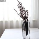 Axyaa Glass Vase Hydroponics Floral Desk Decoration with Artificial Flowers