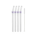 Axyaa Flower Glass Straws: Reusable Drinking Straw Set for Smoothies, Cocktails & More