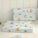 Axyaa Dinosaur Car Cartoon Pillowcase, Kids Satin Bedding, Cute Design, Soft Cotton Cover.