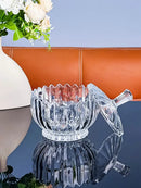 Axyaa Crystal Glass Bowl with Lid, Fruit Plate, Candy Jar, Melon Seed Box