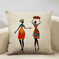 Axyaa African Woman Geometric Pillow Cover Ethnic Sofa Decoration