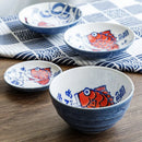 Axyaa Sea Bream Ceramic Bowl Set for Underglaze Tableware & Rice Dish