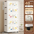 Axyaa Cartoon Storage Box: 1-6 Tier Rolling Organizer, 2 Colors - Bedroom/Living Room/Kitchen/Study
