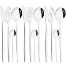 Axyaa Green Gold Stainless Steel Flatware Set for 12 Dinner Knife Forks Teaspoon