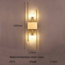 Axyaa Glass Brass Wall Lamp: 3 Color Modes LED Neutral Light for Bedroom, Living Room, Hotel