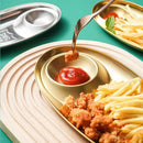 Axyaa Stainless Steel Oval Snack Plate for Hotel and Restaurant