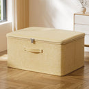 Storage Box with Lid by Axyaa: Foldable Organizer Bag for Closet Quilts & Clothes
