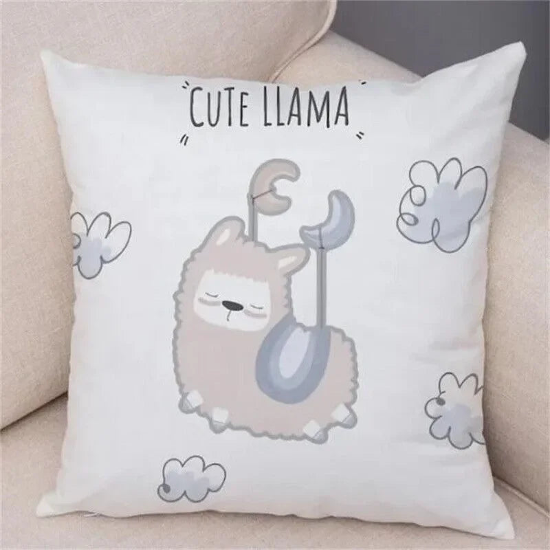 Axyaa Cartoon Animal Pillowcase: Sofa Decor Cushion Cover for Living Room