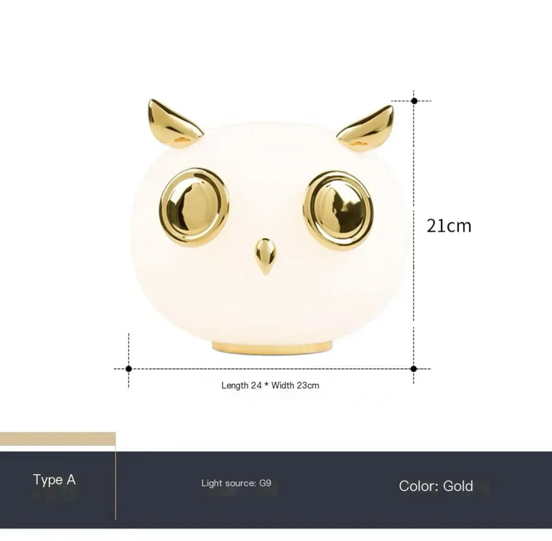 Axyaa Animal Bedside Lamp: Art Deco Table Lamp for Living Room, Bedroom, Children's Room