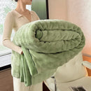 Axyaa Cozy Rabbit Fur Throw Blanket: Soft Plush Sofa Bed Autumn Winter Warm Blanket