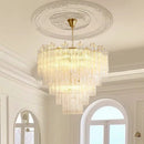 Axyaa Pink Glass Chandelier: Colorful Suspension Lamp for Living Room Bedroom Kitchen Island