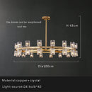 Axyaa Black Brass Crystal Chandelier - High Quality Luxury Ceiling Hanging Lamp