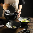 Axyaa Vintage Ramen Bowl Ceramic Hat Bowl Restaurant Tableware Horn Bowls