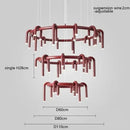 Axyaa Nordic Retro U-shaped Round Chandelier - Modern Living Room Dining Bedroom Red Lamp