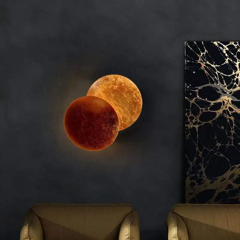 Axyaa Nordic Minimalist Moon LED Wall Light [Gold/Silver]