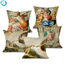 Michelangelo Genesis Mural Sofa Pillow Case by Axyaa - Renaissance Art Decoration