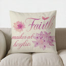 Axyaa Flowers & Positive Motto Pillow Cover - Sofa Bedroom Car Cushion Cover