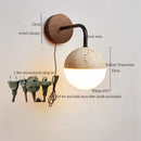 Axyaa LED Wall Lights Yellow Travertine Mid Century Modern Bedside Lamps