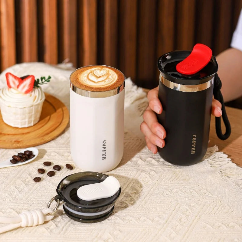 Axyaa Stainless Steel Insulated Cup with Lid - 350/500ML Thermal Mug Vacuum Flask