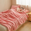 Axyaa Cozy Faux Rabbit Fur Blanket, Thick Winter Warm Plush Throw Blanket