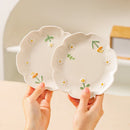 Axyaa Flower Ceramic Dinner Plate Kitchen Tableware Dish