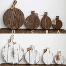Axya Solid Wood Round Cutting Board - Vintage White Bread Tray