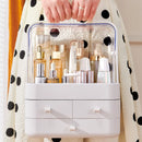 Axyaa Countertop Cosmetic Organizer with Lid, Drawer - Waterproof, Dustproof Skincare Storage