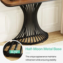 Axyaa Geometric Metal Base Console Table, 39-Inch Industrial Entryway Accent Sofa Table