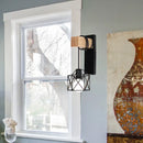 Axya Vintage Iron & Wood Wall Sconce | American Loft Lighting Fixture
