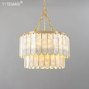 Axyaa French Shell Chandelier: Elegant 5-Lamp Gold Lighting for Living Room, Bedroom, Kitchen