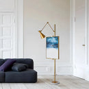 Axyaa Modern Metal Marble LED Floor Lamp for Bedroom Study Cafe Decor