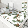 Axyaa Christmas Dish Drying Mat - Heat Resistant Non-slip Kitchen Counter Pad