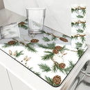 Axyaa Christmas Dish Drying Mat - Heat Resistant Non-slip Kitchen Counter Pad