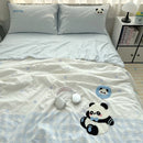 Axyaa Cartoon Embroidered Duvet Set: Breathable & Thin for Summer Comfort