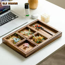 Axyaa Walnut Wood Tea Tray for Tea Ceremony and Snacks
