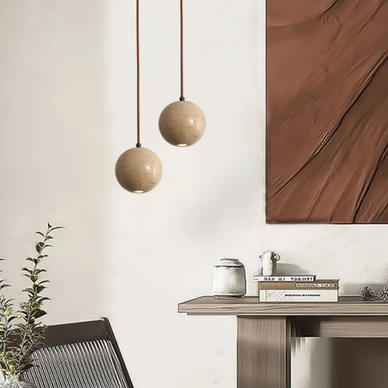 Axyaa White Glass Ball LED Hanging Pendant Light Chandelier for Dining Room Decor