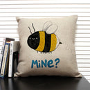 Axyaa Cartoon Animal Print 45x45cm Linen Cushion Cover - Sofa, Car, Chair Pillow Case