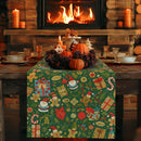 Axyaa Christmas Cartoon Table Runner for Festive Kitchen Decor