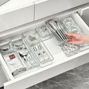 Axyaa Clear Drawer Organizers Set for Makeup, Kitchen, and Bathroom Storage