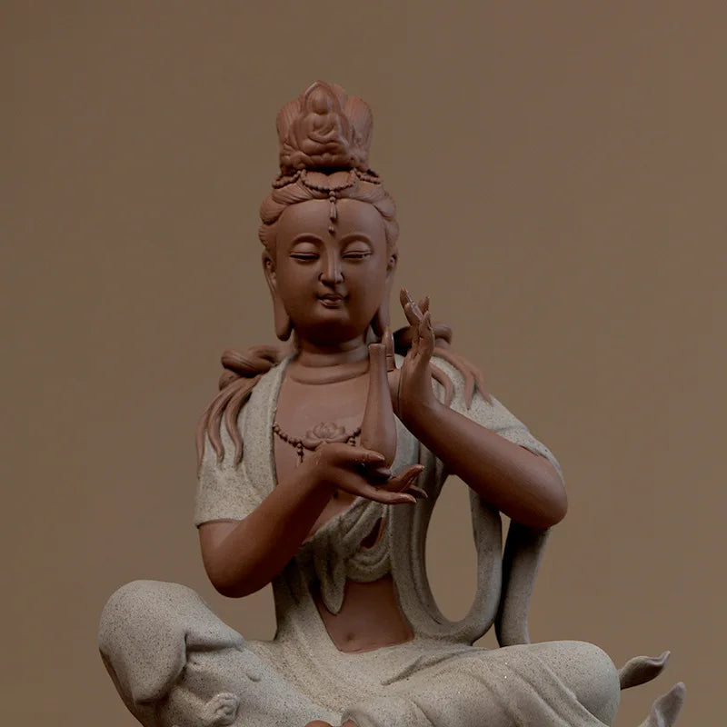 Axya Ceramic Guanyin Bodhisattva Tathagata Figure for Home Decor and Worship