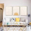 Axyaa Geometric Nature Sun Rising Line Art Mid Century Modern Wall Print