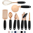 Axya 7-Piece Rose Gold Kitchen Tool Set - Essentials for Baking, Grating, and Pressing Garlic