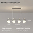 Axyaa Chrome Glass Chandelier: Modern Full Spectrum LED Pendant Light for Healthy Eye Protection