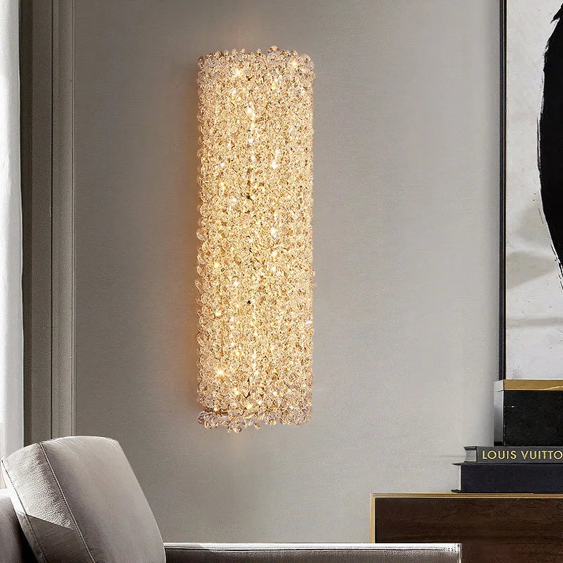 Axyaa Crystal Wall Lamp: Modern Minimalist Indoor Lighting for Living Room and Bedroom