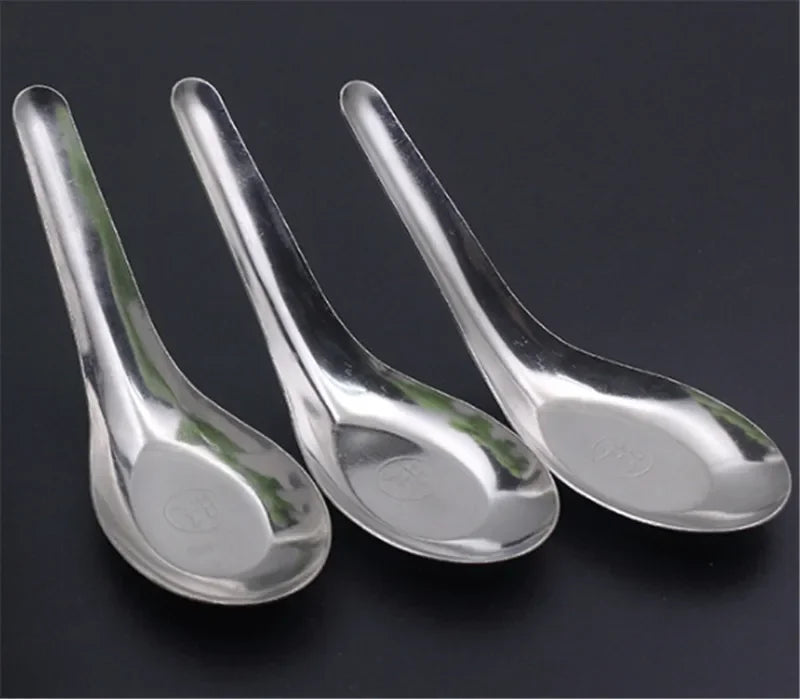 Axya Stainless Steel Soup Spoons Set Flat Bottomed Tablespoon Kitchen Tools
