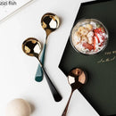 Axyaa Stainless Steel Dessert Soup Spoon Set - Restaurant Quality Kitchen Tools