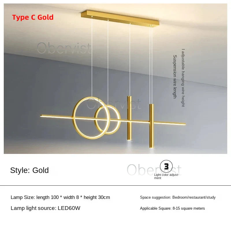 Axyaa Nordic LED Pendant Lights for Dining Table Kitchen Chandelier - Modern Minimalist Design