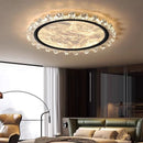 Axyaa Crystal Ceiling Lamp: Energy-Saving Round Light for Bedroom, Study, and Living Room