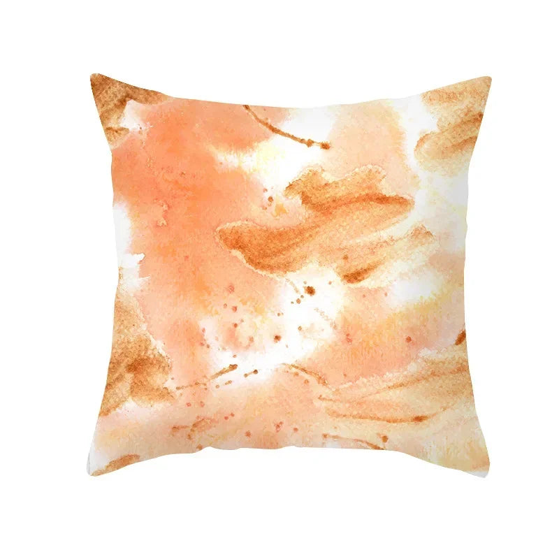Axyaa Yellow Orange Abstract Geometry Print Pillow Cover 45x45cm